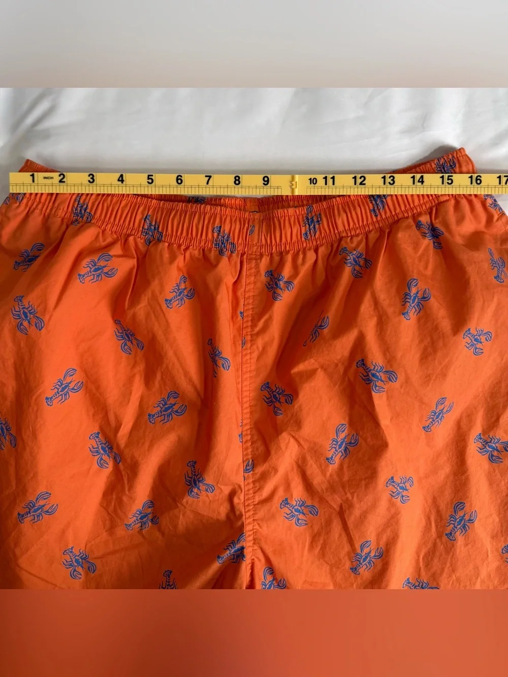 Polo Ralph Lauren Swim Trunks Orange Blue Lobster Print Mesh Lined Mens XL